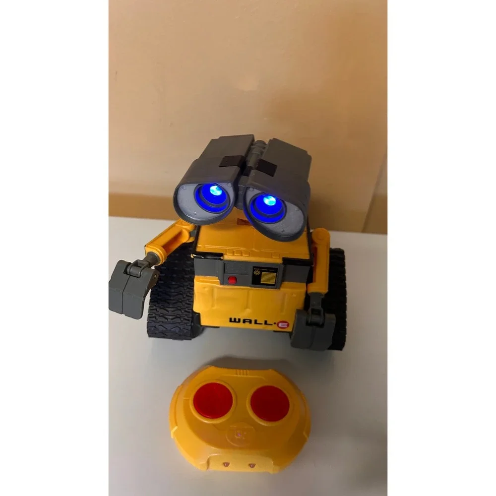 Disney Pixar Wall-E Remote Control Robot Toy with Light Up Eyes Yellow Grey